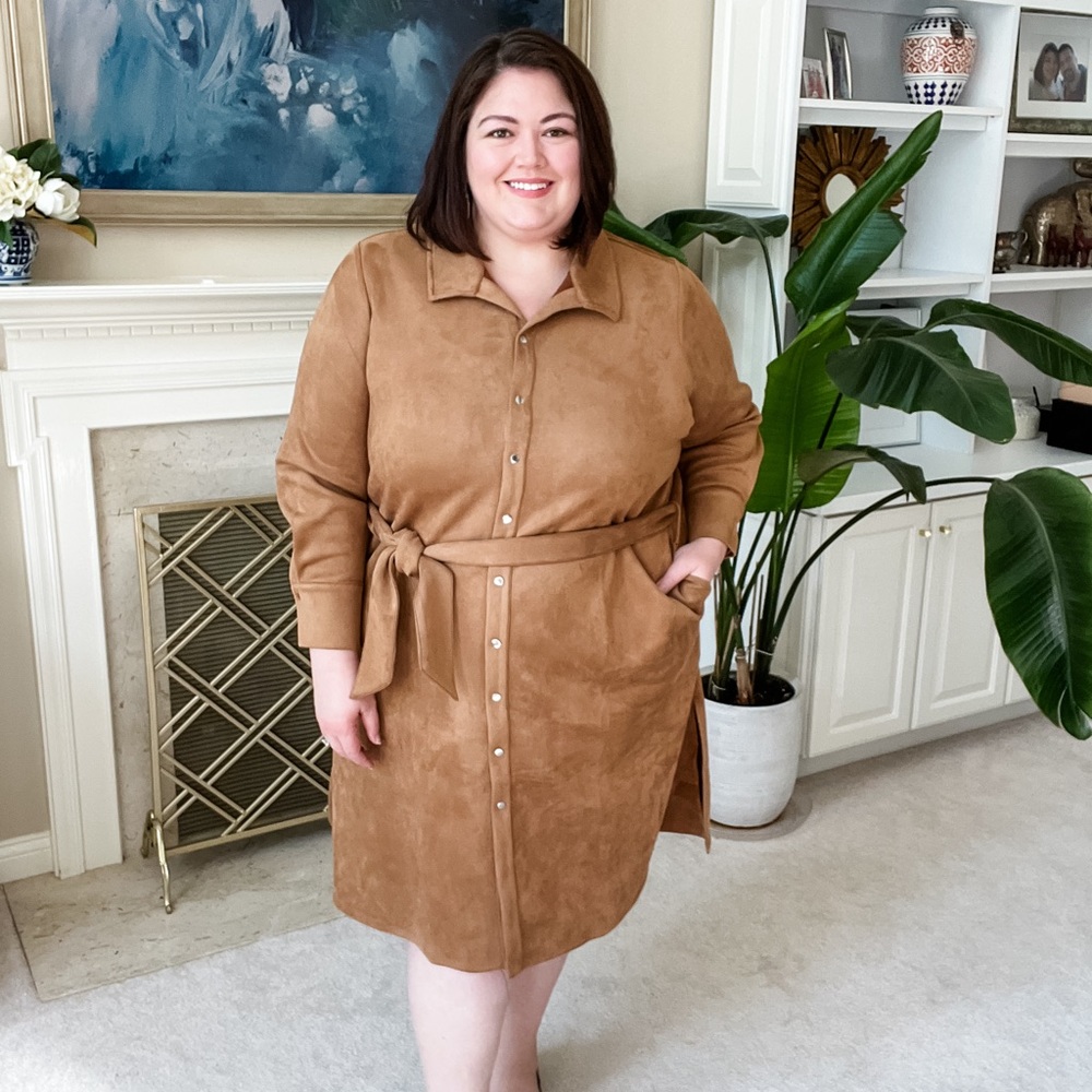 everydayJONES by Madeline Jones Belted Faux Suede Dress, NWOT, size 3x